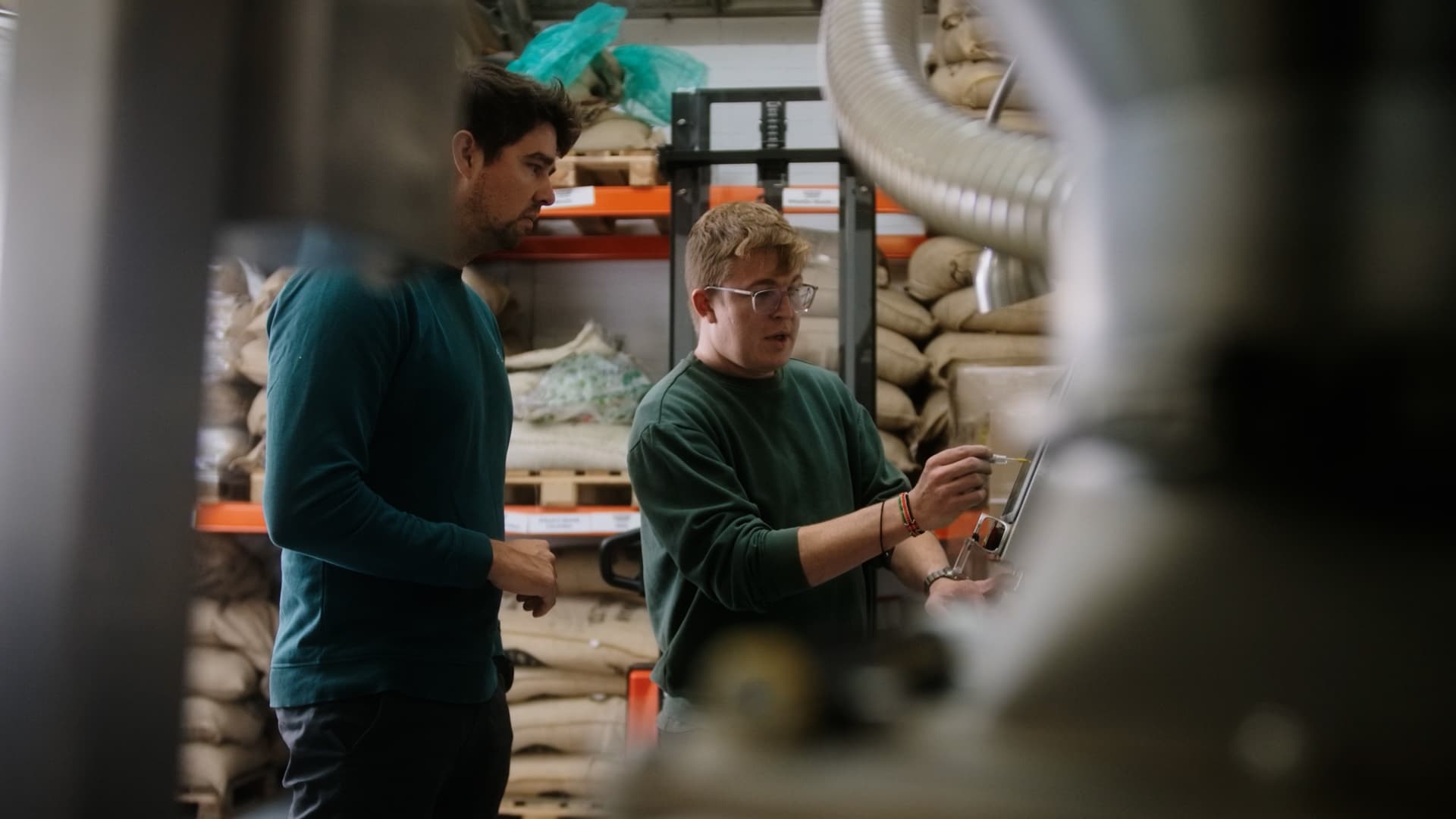 The makers behind Pombay at work in the Amsterdam roastery